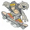 Skate Ape Skating tattoo design idea