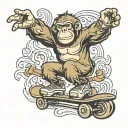 Skate Ape Skating tattoo design idea