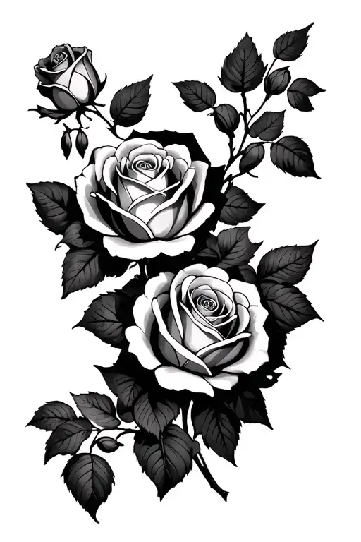 Rose vine with Grampy and May 6 2010 tattoo design idea
