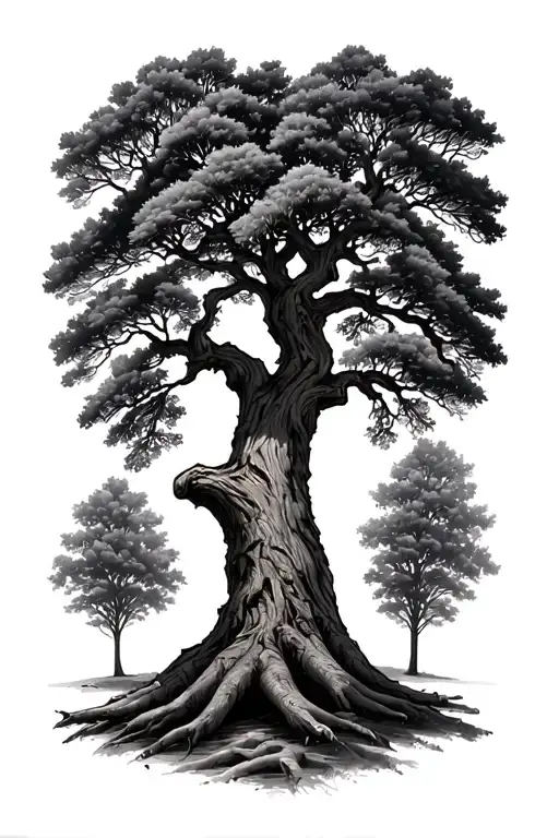 Live Oak Tree tattoo design idea