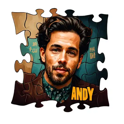 "Andy" puzzle piece tattoo design idea