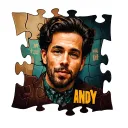 "Andy" puzzle piece tattoo design idea