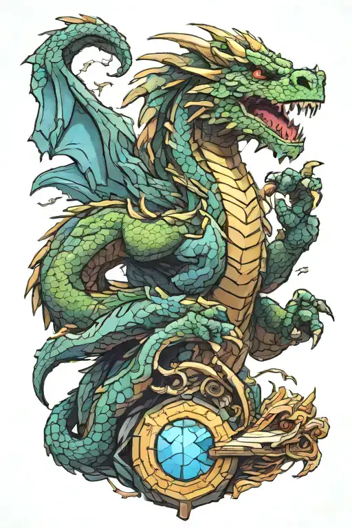 minecraft change dragon holding tattoo design idea