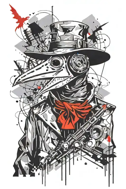 The Plague Doctor of Sharp Lines tattoo design idea