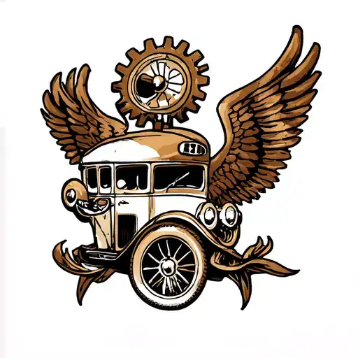 bus gear 5 tattoo design idea