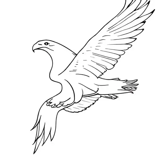 Eagle at fly -minimalistic fine line abstract tattoo design idea
