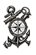 compass and anchor tattoo design idea