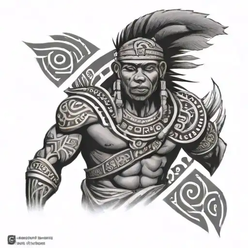 liberia tribal warriror arm sleeve tattoo design idea
