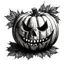 pumpkin tattoo design idea