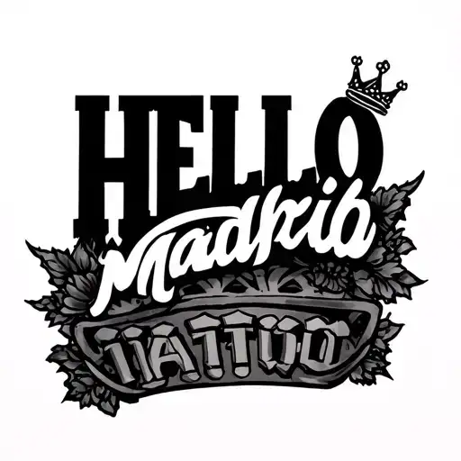 Hello Madrid tattoo design idea