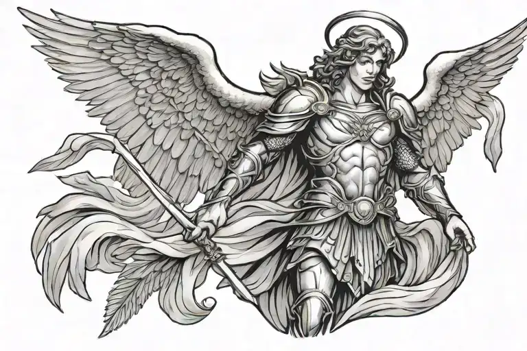 Archangel Michael tattoo design idea