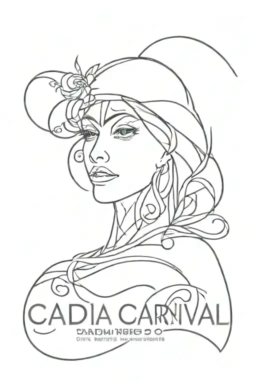 Cadiz carnival 2024 with writings tattoo design idea