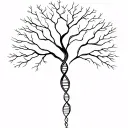 Tree with DNA strand-shaped branches symbolizing life tattoo design idea