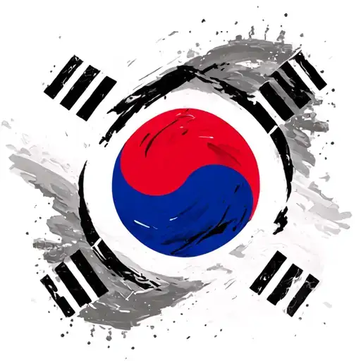 Korean flag deconstructed tattoo design idea