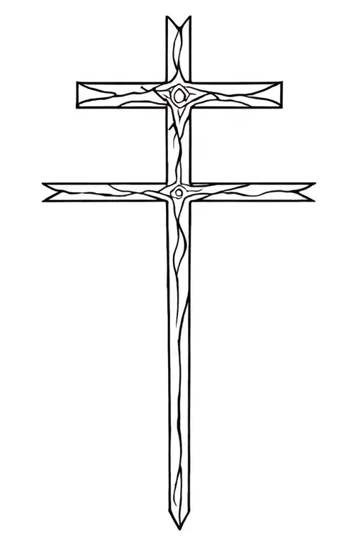 RIP in a cross tattoo design idea