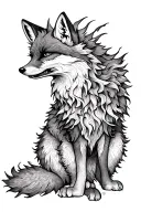 Angry fire fox tattoo design idea