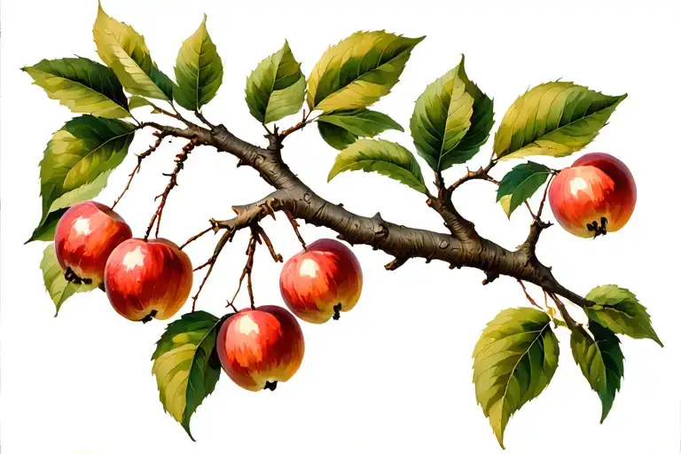 tree branch with crabapple tattoo design idea