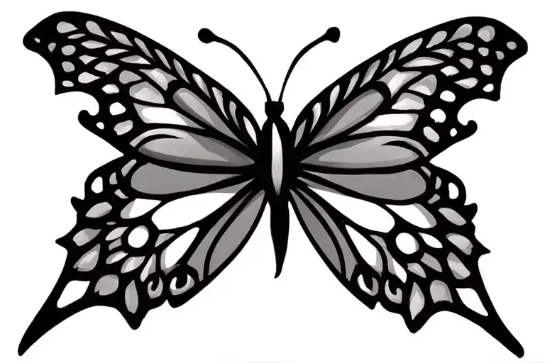 butterfly tribal filigree design tattoo design idea
