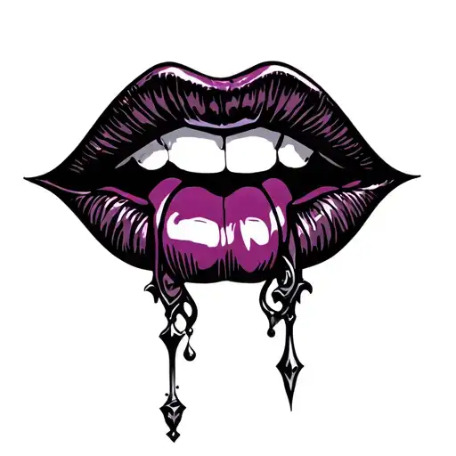 lips, tongue tattoo design idea