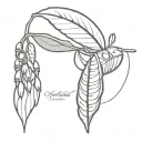 cicada shell empty with lily of the valley intertwined tattoo design idea