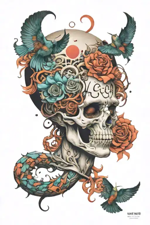 Sleep Token album cover inspired design tattoo design idea