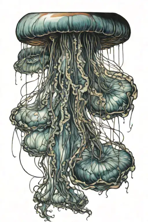 jellyfish with sunlight shining through a narrow tattoo design idea