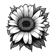 Mexican sunflower intertwined tattoo design idea