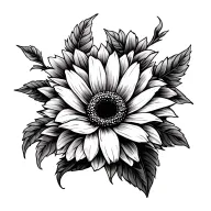 Mexican sunflower intertwined tattoo design idea