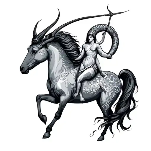 Sagittarius And Capricorn tattoo design idea