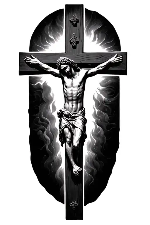 wrist crucifix jesus cross tattoo design idea