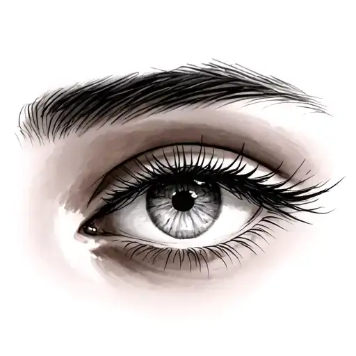 doe eye with soft lashes as a tattoo.” tattoo design idea