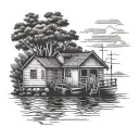 boat house row tattoo design idea