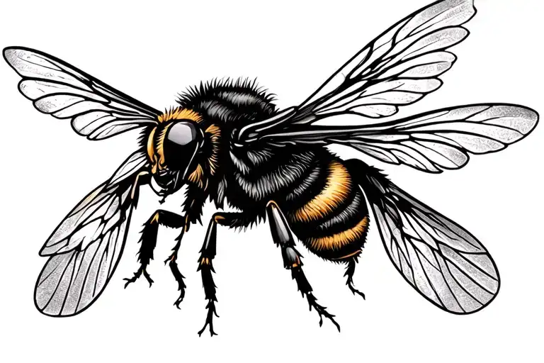 flying bee and leo zodiac sign tattoo design idea