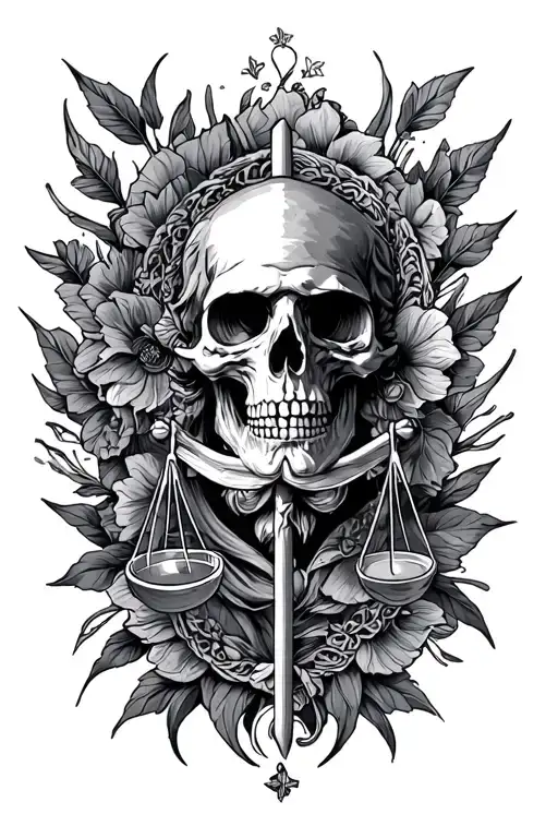 wisdom, justice, temperance and fortitude  tattoo design idea