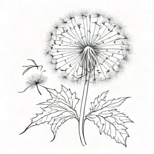 dandelion stamp tattoo design idea