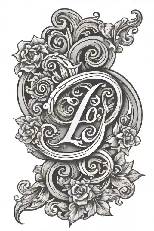 kids initials L, S and L tattoo design idea