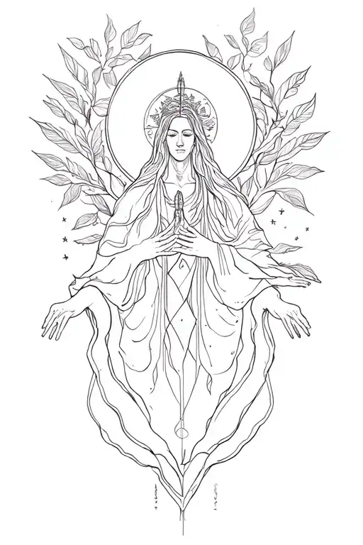 spiritual journey towards living tattoo design idea