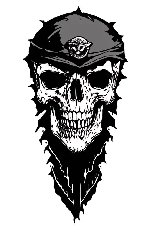 Marine Emblem, looks like is under torn flesh tattoo design idea