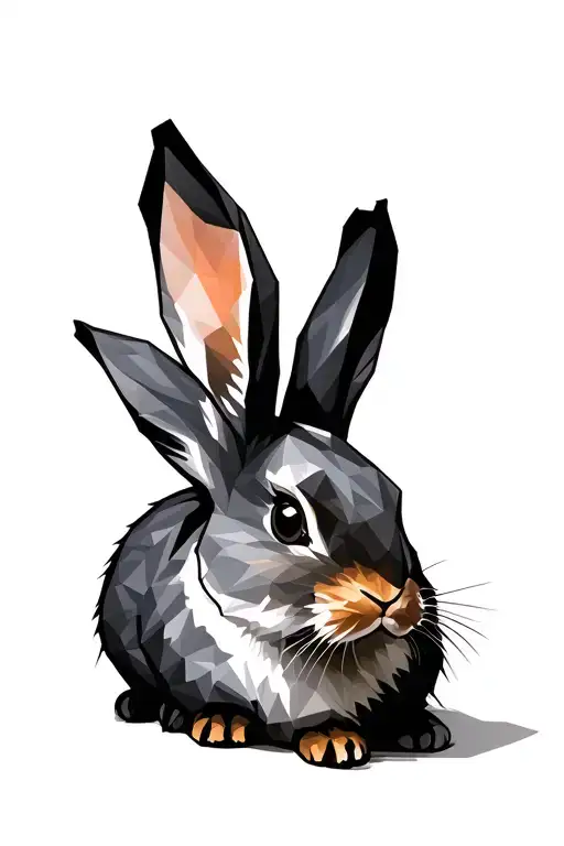 rabbit polygon tattoo design idea