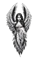"Joe Anthony Moreno jr" ♾️  feathers with angel wings tattoo design idea
