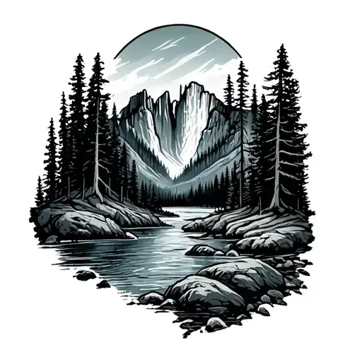 Yellowstone Nation Park tattoo design idea