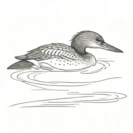 common loon gracefully gliding tattoo design idea
