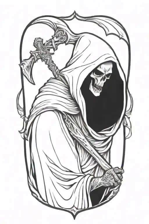 evil grim reaper tattoo design idea