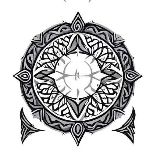 Scandinavian Pagan Pattern Circle Viking tattoo design idea