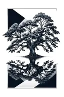 willow tree reflected tattoo design idea