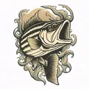 striped bass fish tattoo design idea