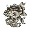 striped bass fish tattoo design idea