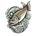 striped bass fish tattoo design idea