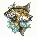 striped bass fish tattoo design idea