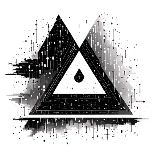 Binary code triangle tattoo design idea
